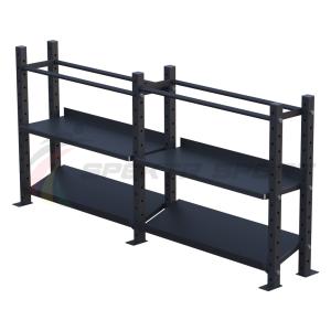 Купить Модульный стеллаж для гантелей, гирь и медболов 2580х430х1200 (2 секции) в Черногорске 
