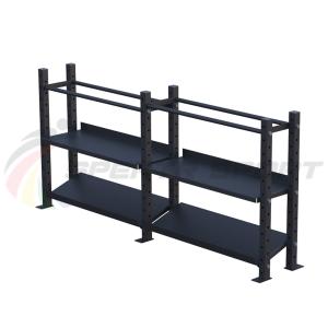 Купить Модульный стеллаж для гантелей, гирь и медболов 3780х430х1200 (2 секции) в Черногорске 
