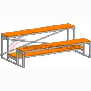 Купить Трибуна мобильная 2 ряда сиденья из фанеры в Черногорске 