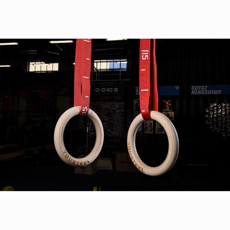 Купить Кольца гимнастические 32 мм красные стропы в Черногорске 