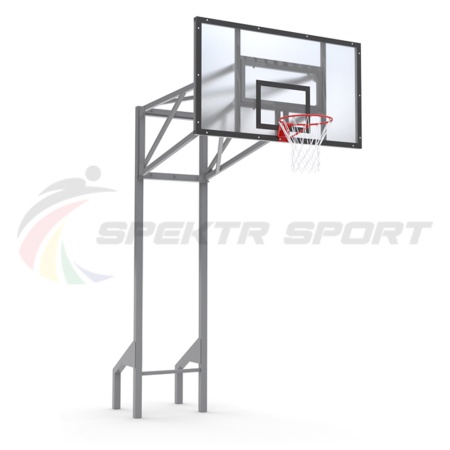 Купить Стойка баскетбольная уличная усиленная со щитом из оргстекла, кольцом и сеткой SP D 413 в Черногорске 