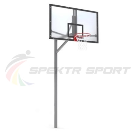 Купить Стойка баскетбольная уличная упрощенная со щитом из оргстекла, кольцом и сеткой SP D 412 в Черногорске 